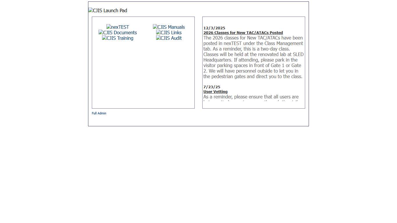 CJIS Launch Pad