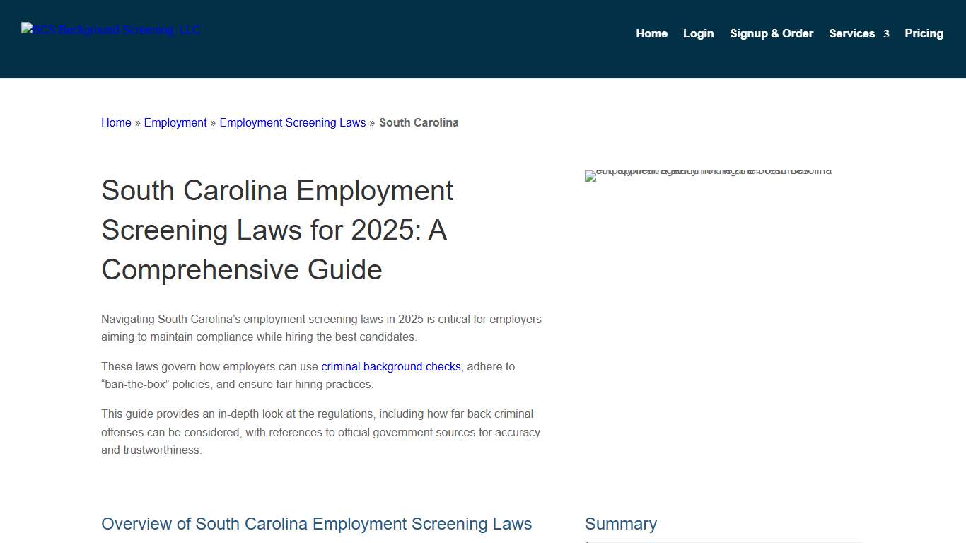 South Carolina Employment Screening Laws in 2025
