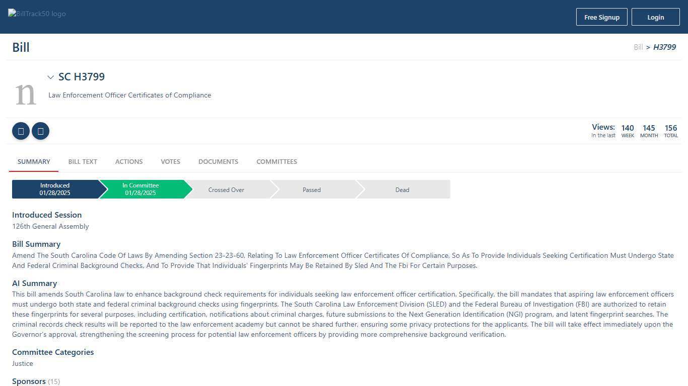 SC H3799 | BillTrack50